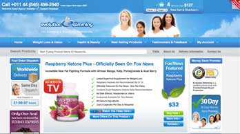 Evolution SLimming raspberry Ketone website